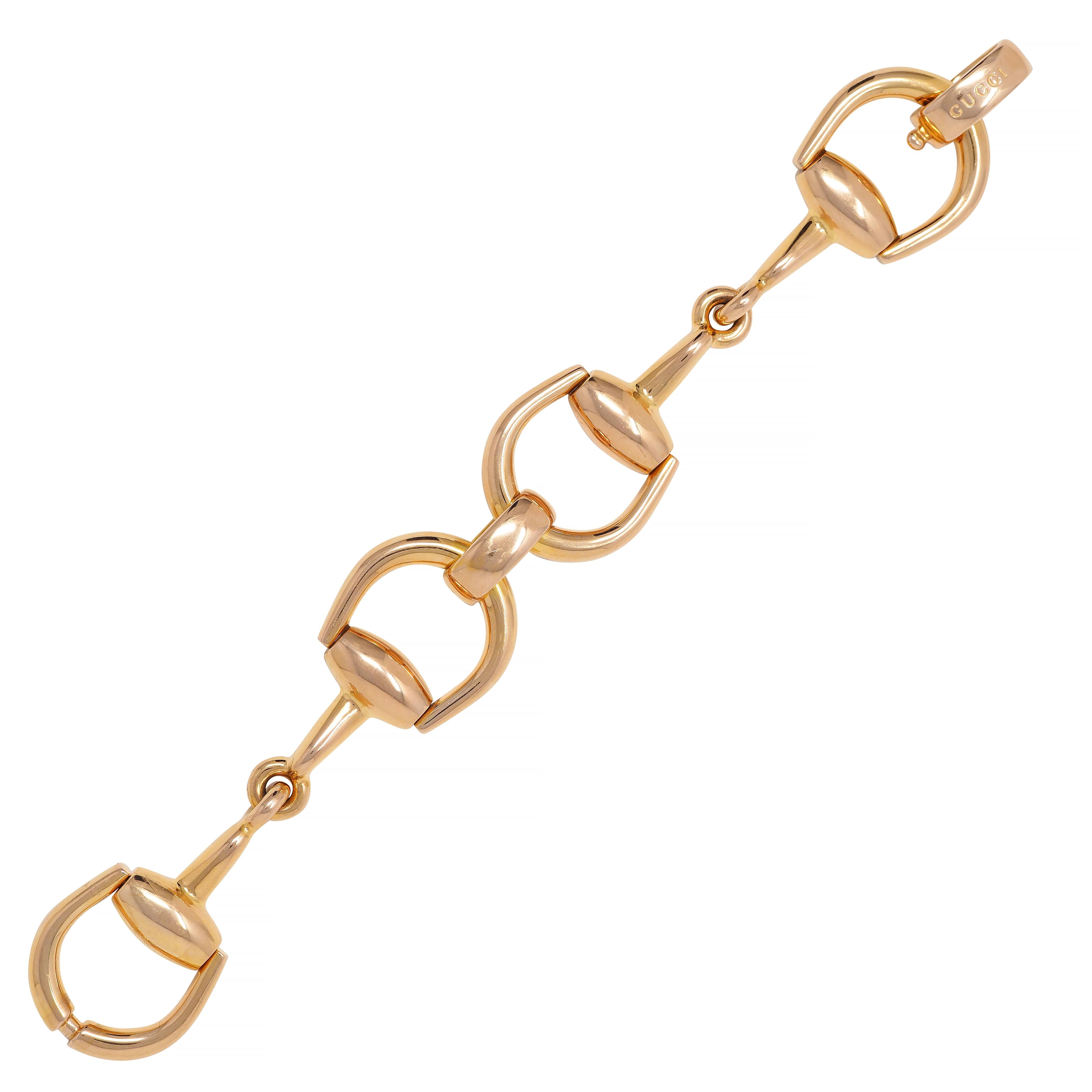 Gucci 18 Karat Rose Gold Vintage Horsebit Link Bracelet