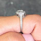 Art Deco 1.32 CTW Old European Cut Diamond Platinum Filigree Vintage Three Stone Ring Wilson's Estate Jewelry