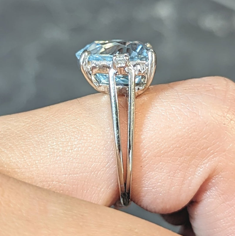 Aquamarine & Diamond Ring – Point No Point Studio