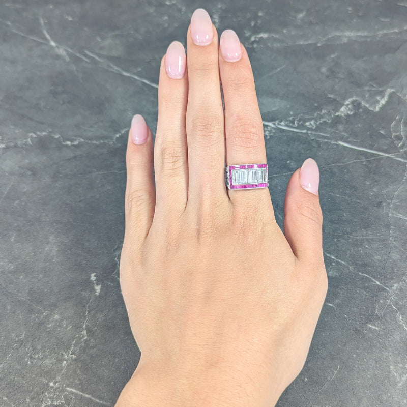 Ruby & Graduated Baguette Diamond Ring - Underwoods Jewelers