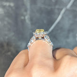 Contemporary 2.09 CTW Cushion Cut Diamond 18 Karat Gold Halo Engagement Ring GIA