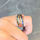 Hermès Paris 1970's Enamel 18 Karat Yellow Gold Trinity Vintage Rolling Ring