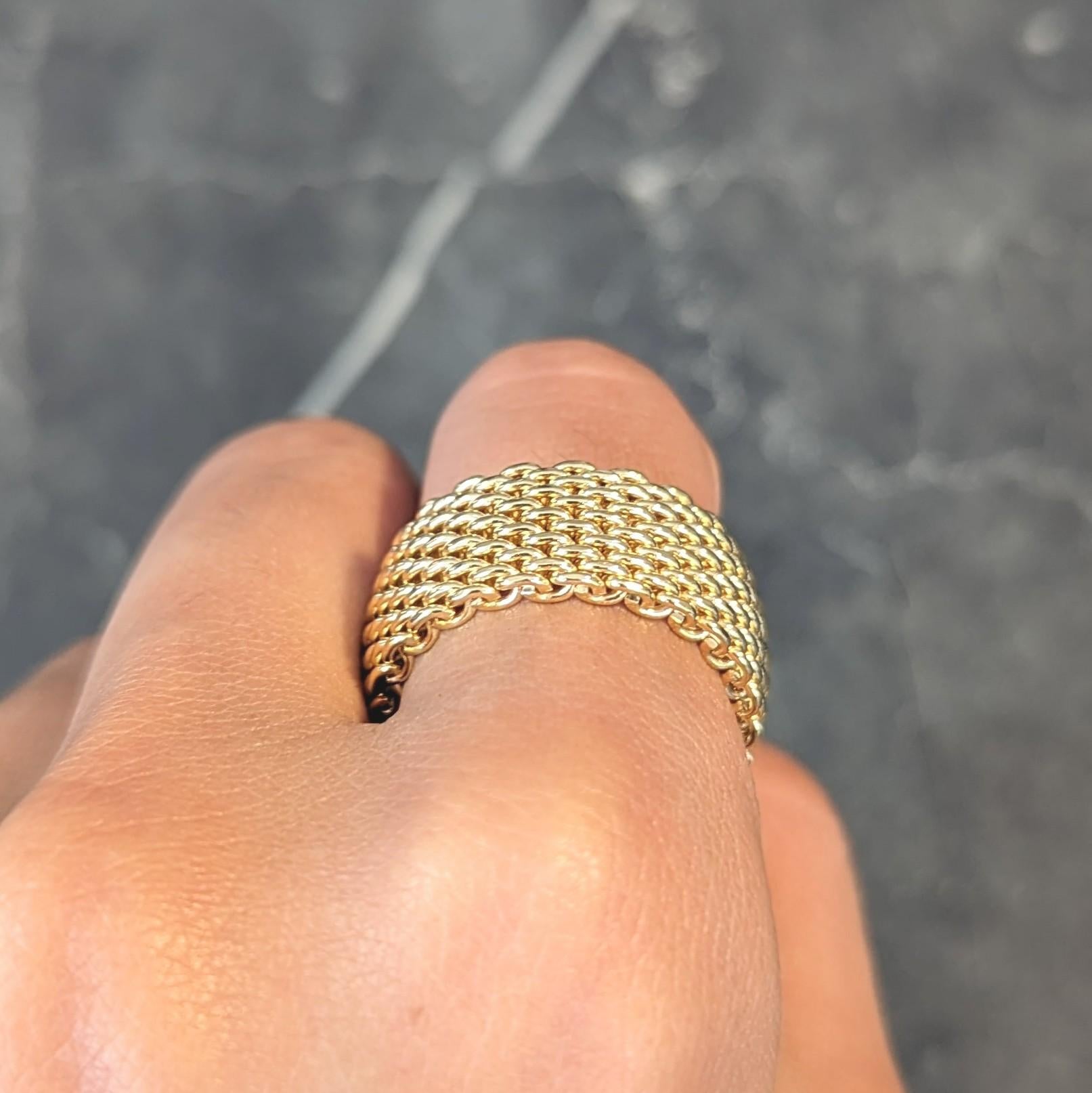 Tiffany & Co. Unisex 18 Karat Yellow Gold Mesh Somerset Wide Band Ring