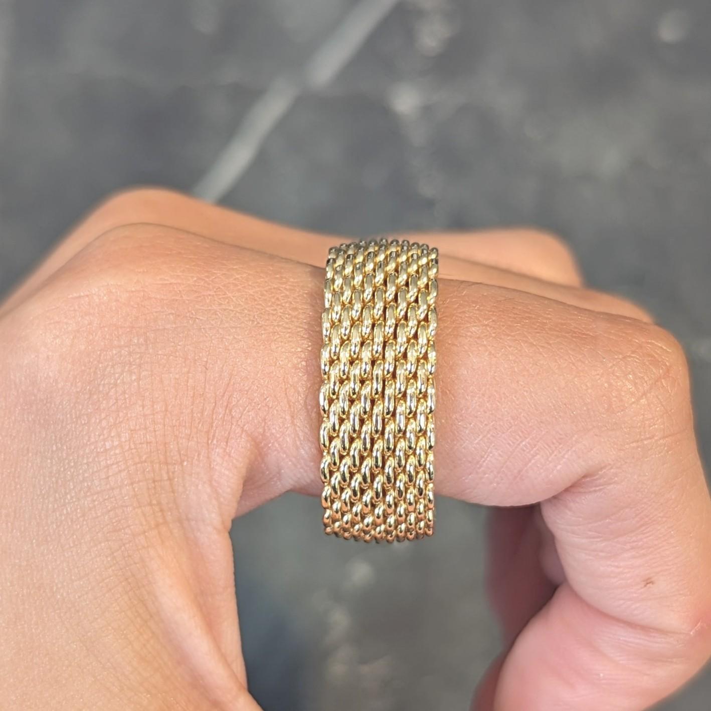 Tiffany & Co. Unisex 18 Karat Yellow Gold Mesh Somerset Wide Band Ring