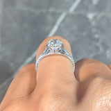 Early Art Deco 1.66 CTW Diamond Platinum Butterfly Antique Engagement Ring GIA