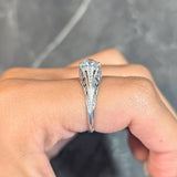 Art Deco 1.02 CTW Diamond Platinum Antique Foliate Solitaire Engagement Ring GIA