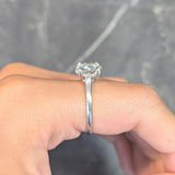 Mid-Century 2.31 CTW Old European Diamond Platinum Vintage Engagement Ring GIA