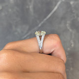 Contemporary 2.41 CTW Fancy Yellow Diamond Platinum Engagement Ring GIA