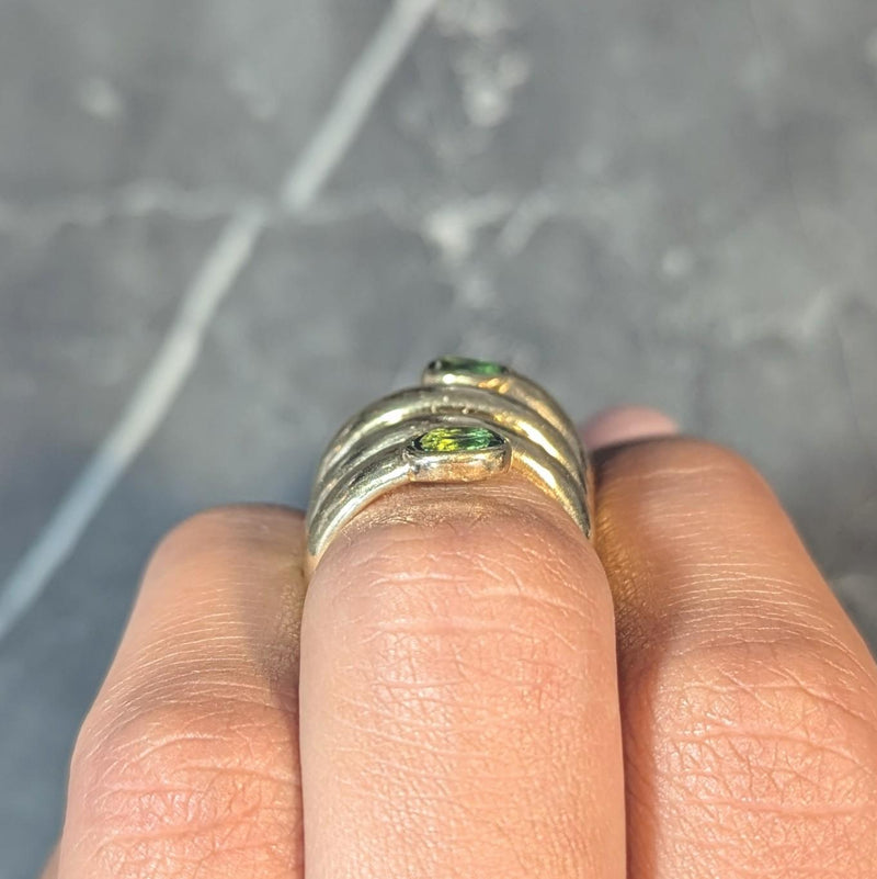 Cartier 1970's Green Tourmaline 18 Karat Yellow Gold Vintage Wrap Ring