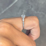 Mid-Century 0.55 CTW Transitional Cut Diamond Platinum Vintage Engagement Ring