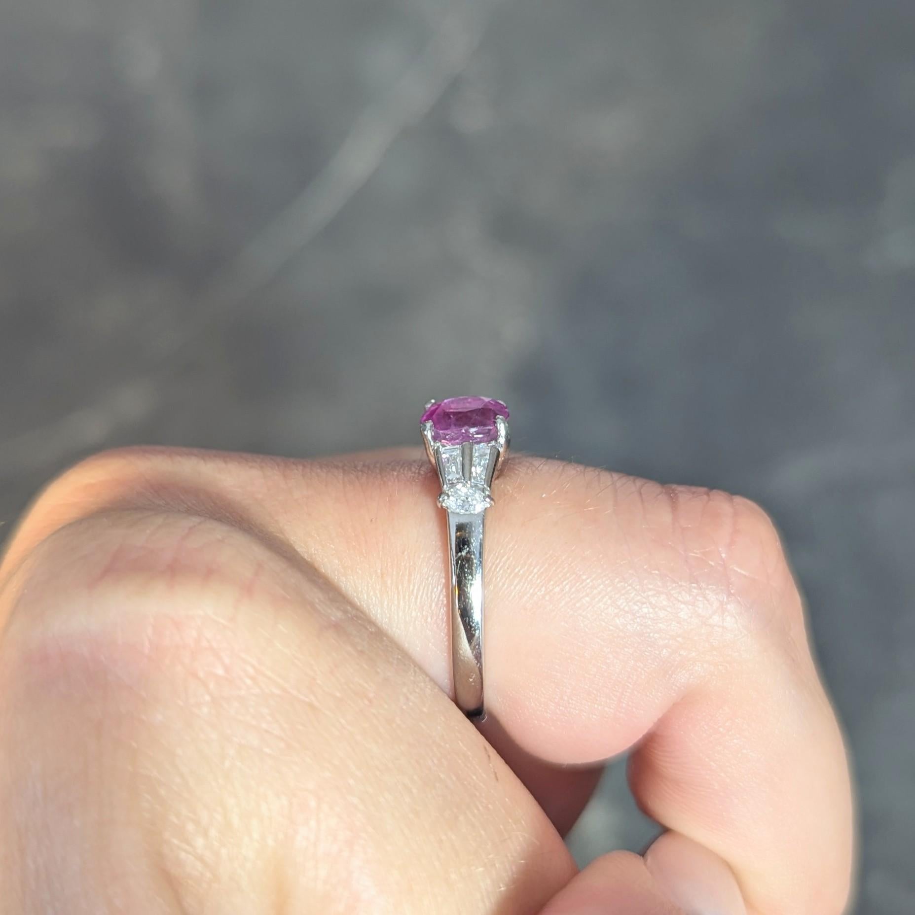 Contemporary 2.23 CTW No Heat Burma Ruby Diamond Platinum Ring GIA