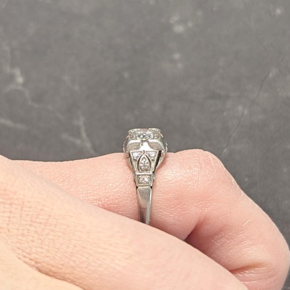 Bailey Banks & Biddle 1938 Art Deco Diamond Platinum Vintage Engagement Ring