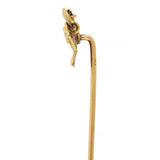 Art Nouveau Diamond 14 Karat Yellow Gold Antique Pansy Face Stickpin