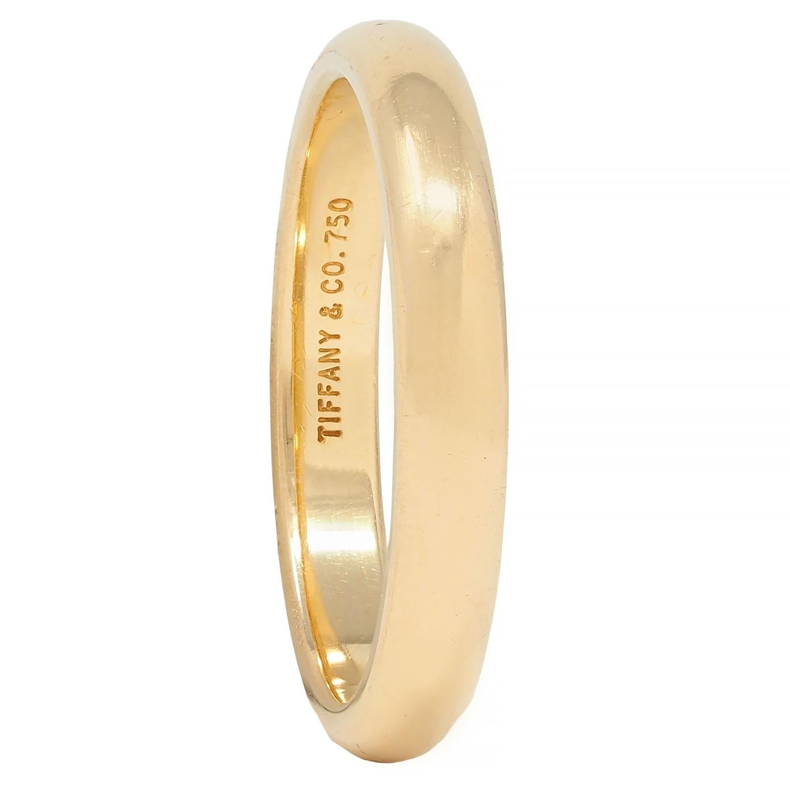 Tiffany & Co. 18 Karat Yellow Gold Contemporary Forever Wedding Band Ring