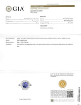 Art Deco 4.14 CTW No Heat Ceylon Sapphire Diamond Platinum Vintage Halo Ring GIA