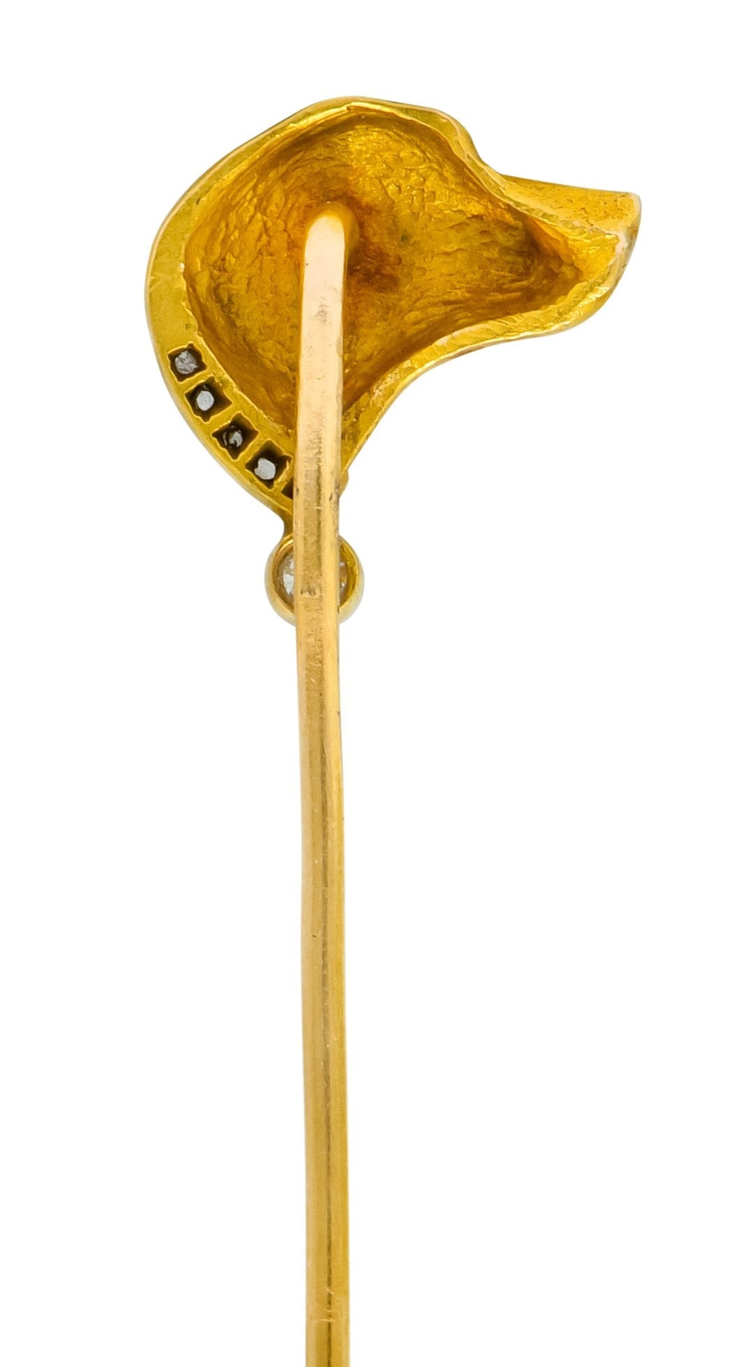 Edwardian Diamond Platinum-Topped 14 Karat Gold Labrador Dog Stickpin - Wilson's Estate Jewelry