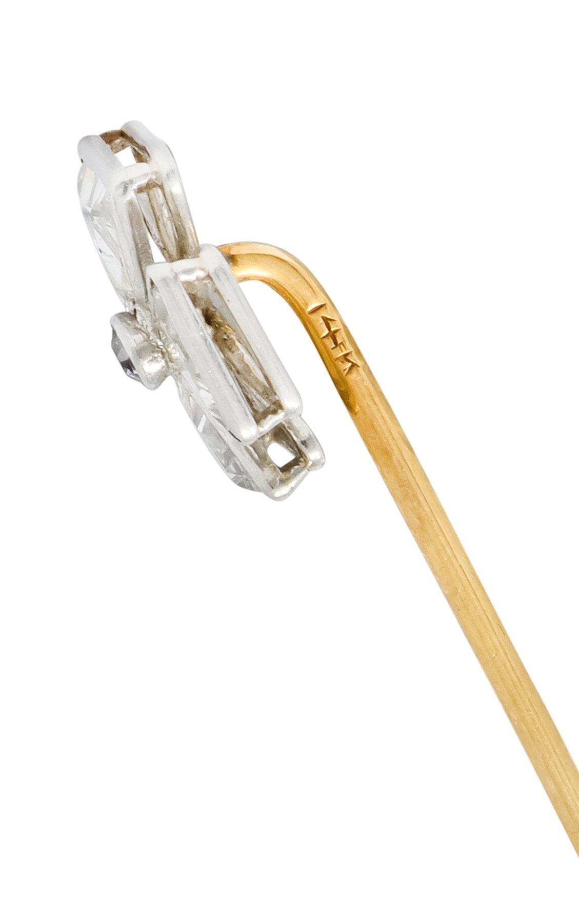 Edwardian Diamond Platinum-Topped 14 Karat Gold Maltese Cross Stickpin - Wilson's Estate Jewelry