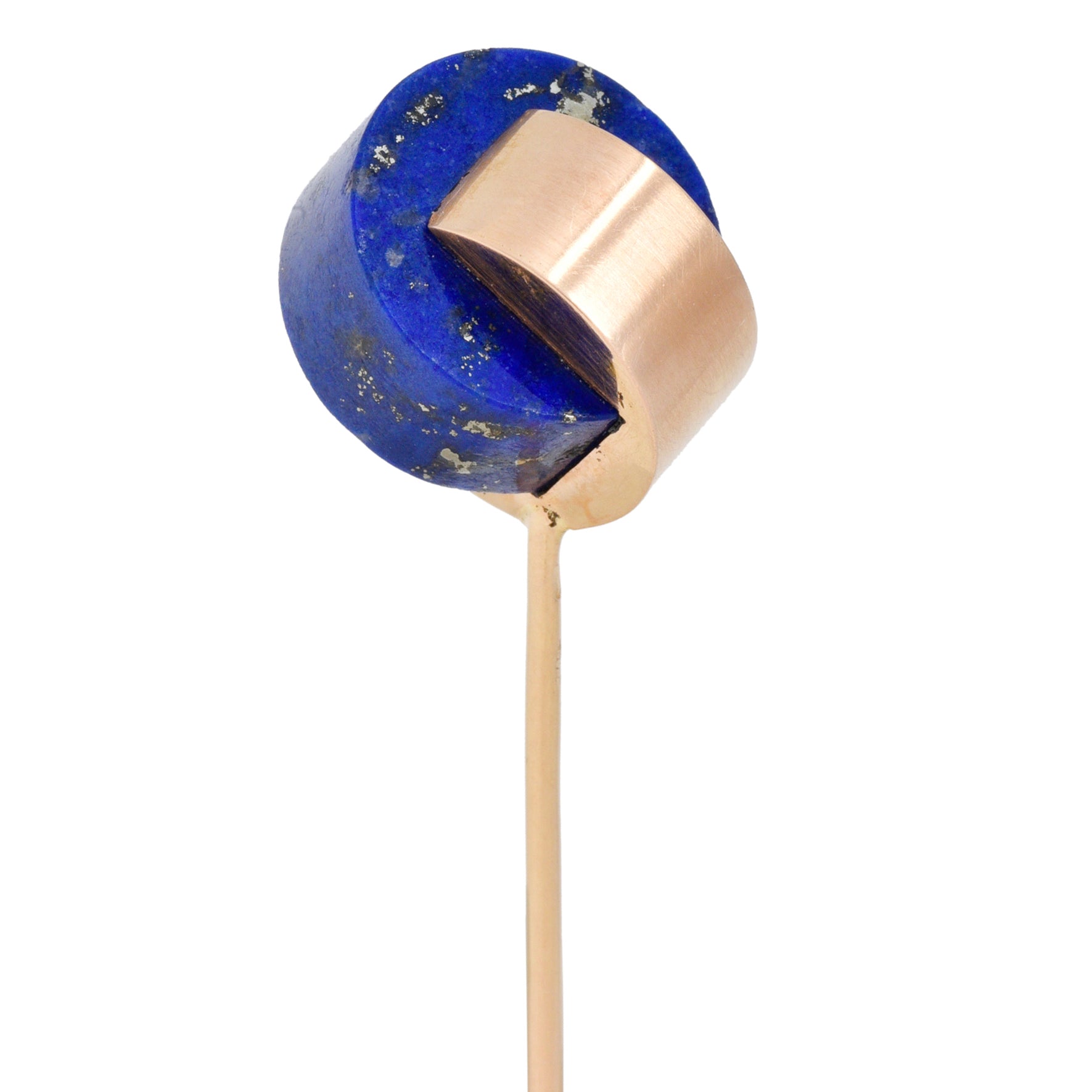 French Modernist Lapis Lazuli 18 Karat Yellow Gold Vintage Stickpin