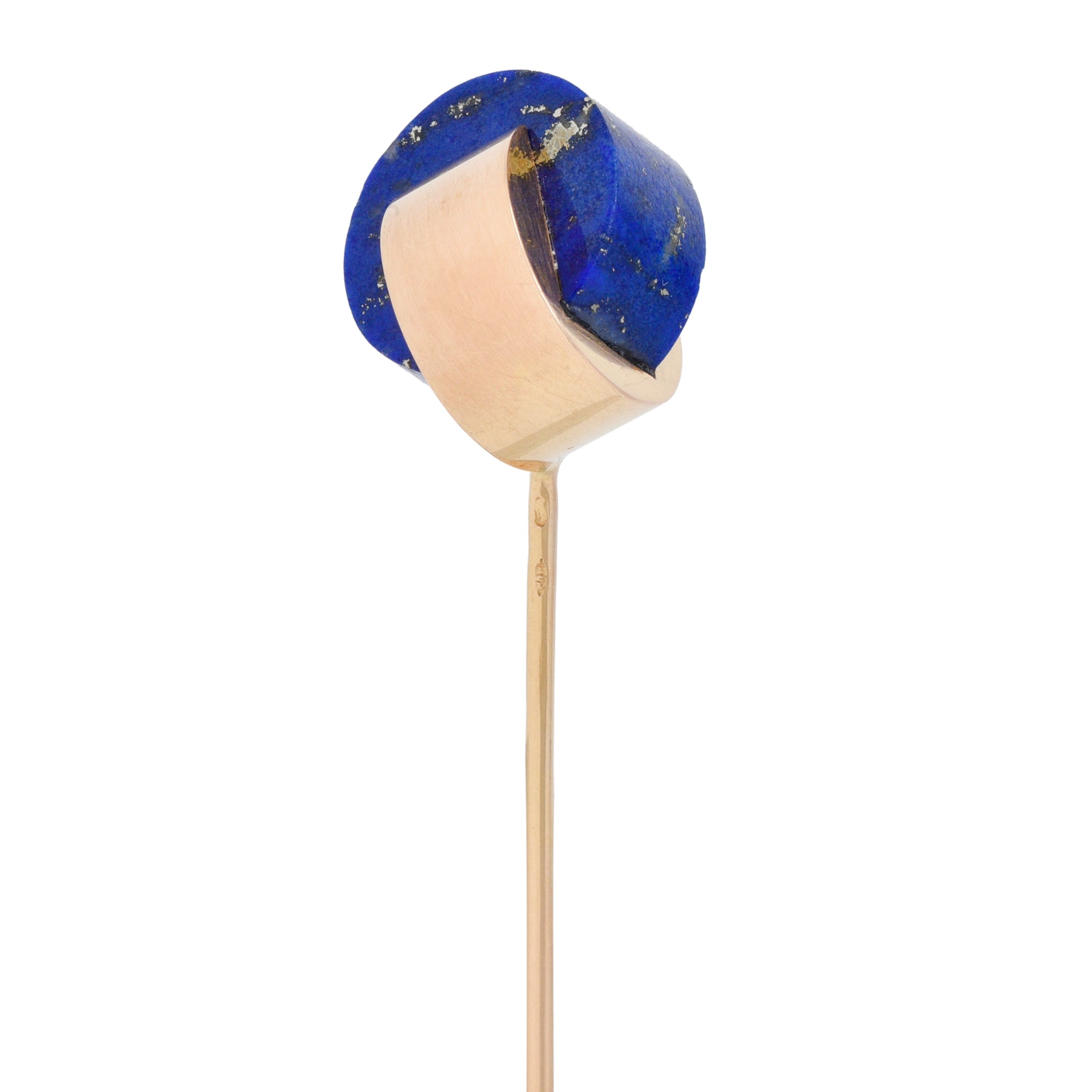 French Modernist Lapis Lazuli 18 Karat Yellow Gold Vintage Stickpin