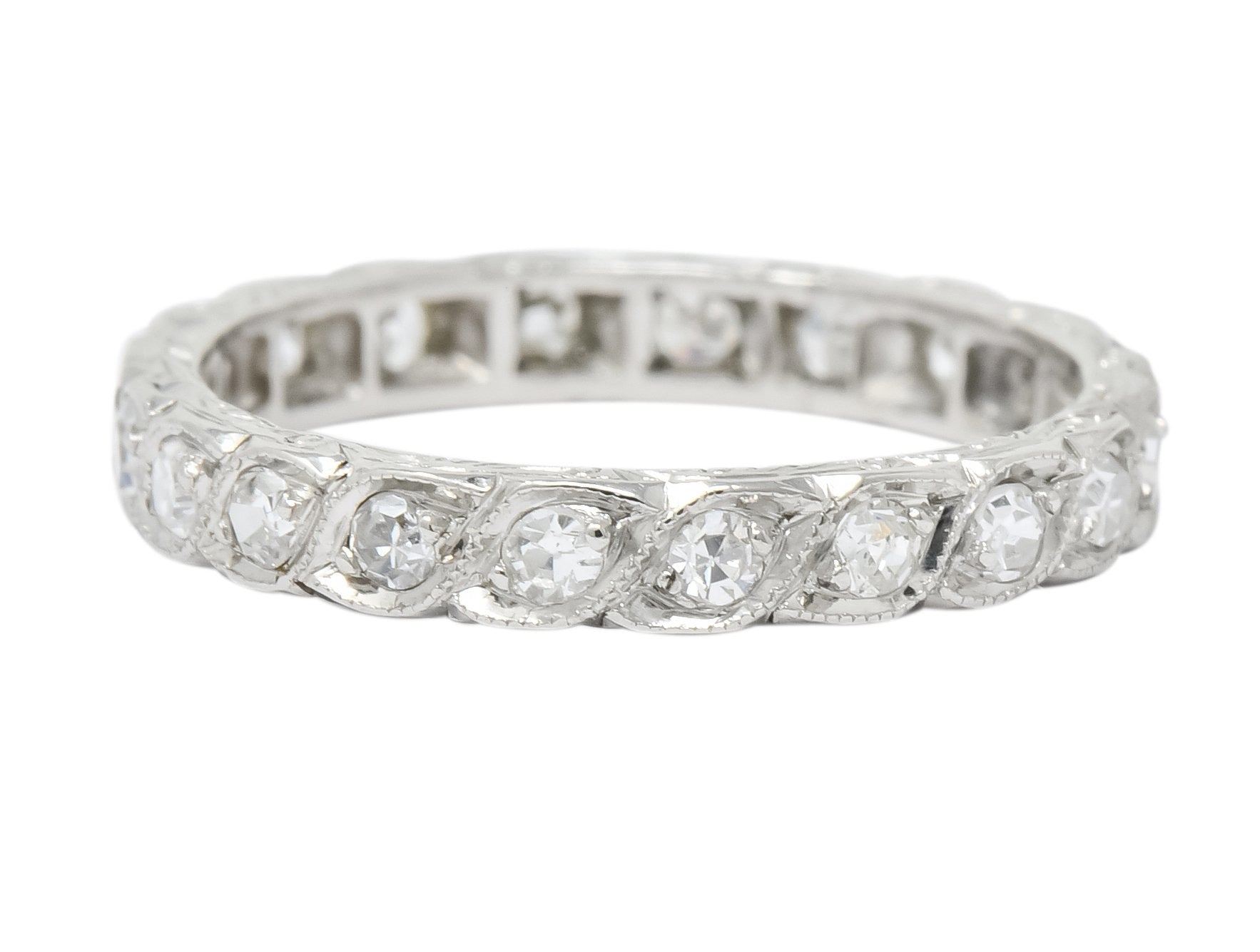 1930's Art Deco 0.40 CTW Diamond Platinum Eternity Band Ring - Wilson's Estate Jewelry