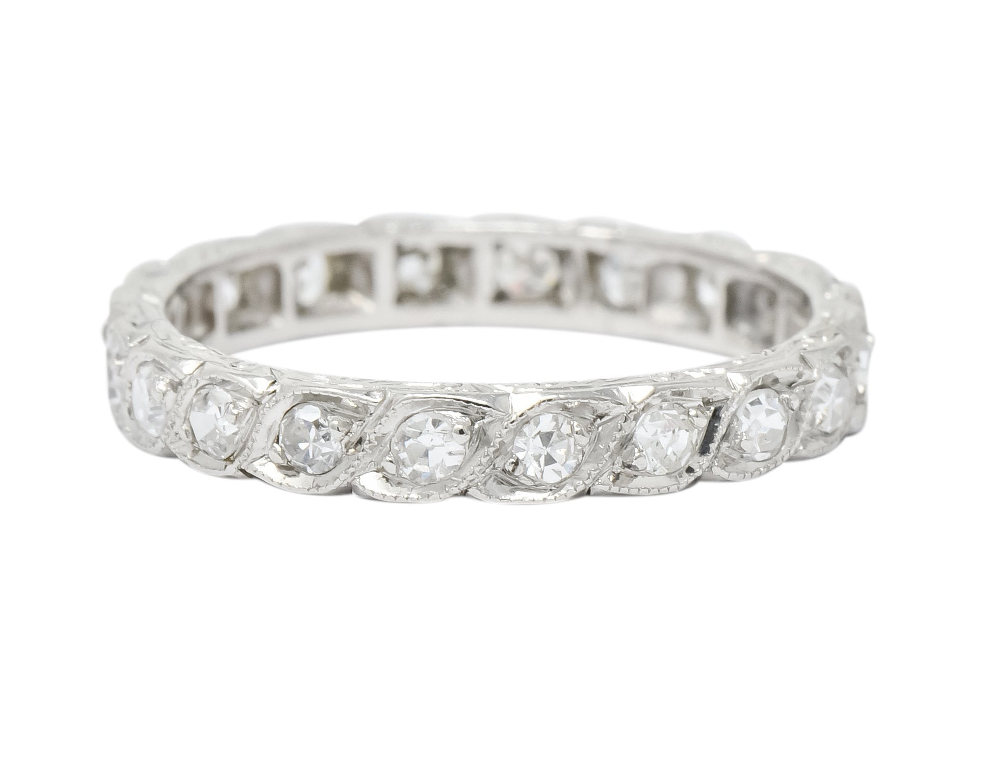 1930's Art Deco 0.40 CTW Diamond Platinum Eternity Band Ring - Wilson's Estate Jewelry