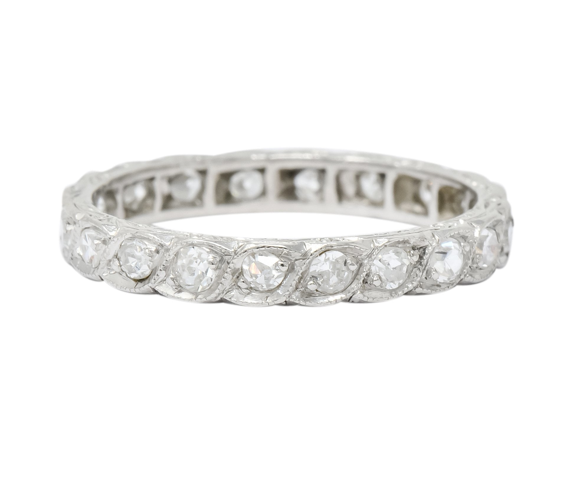 1930's Art Deco 0.40 CTW Diamond Platinum Eternity Band Ring - Wilson's Estate Jewelry