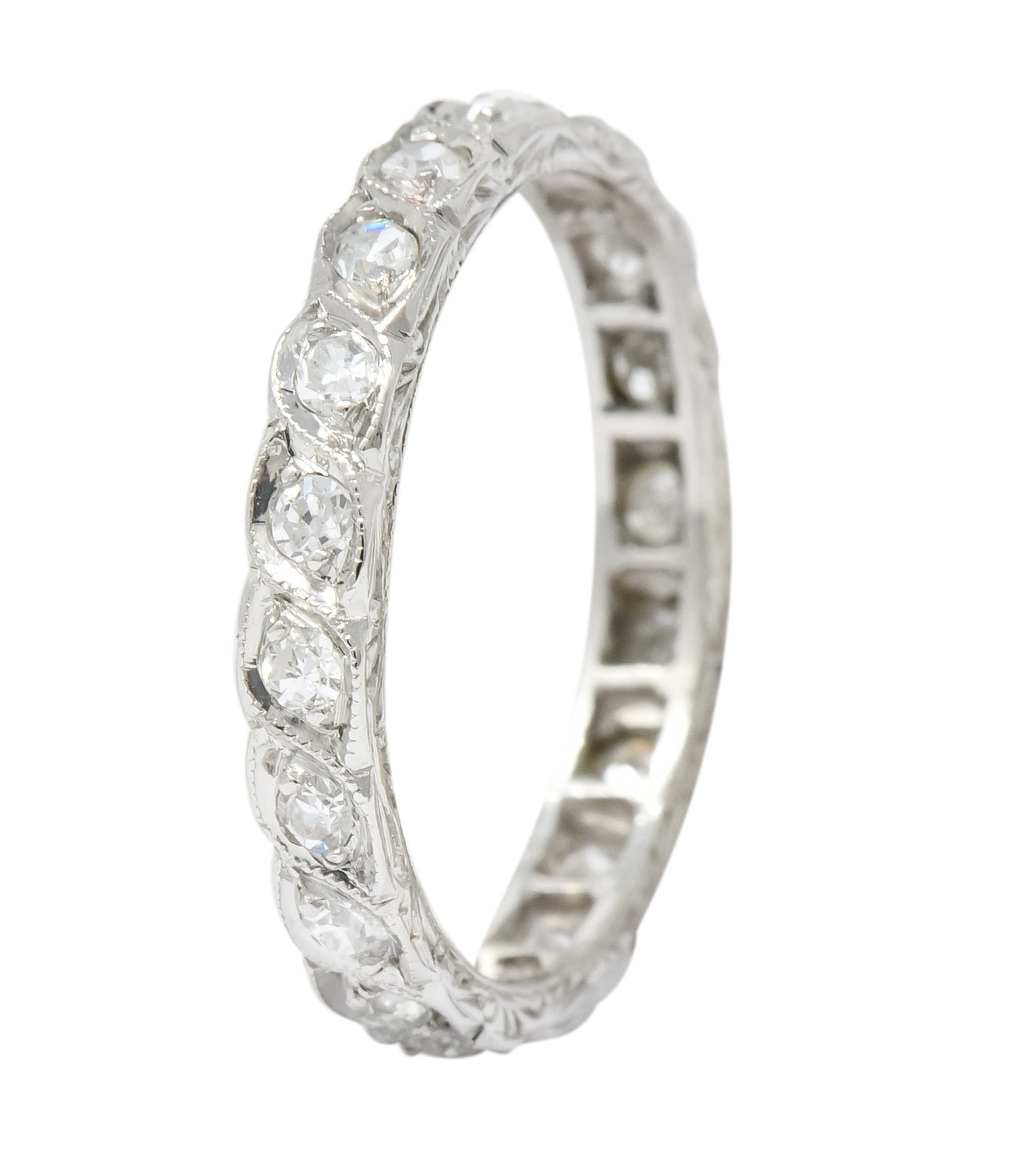 1930's Art Deco 0.40 CTW Diamond Platinum Eternity Band Ring - Wilson's Estate Jewelry