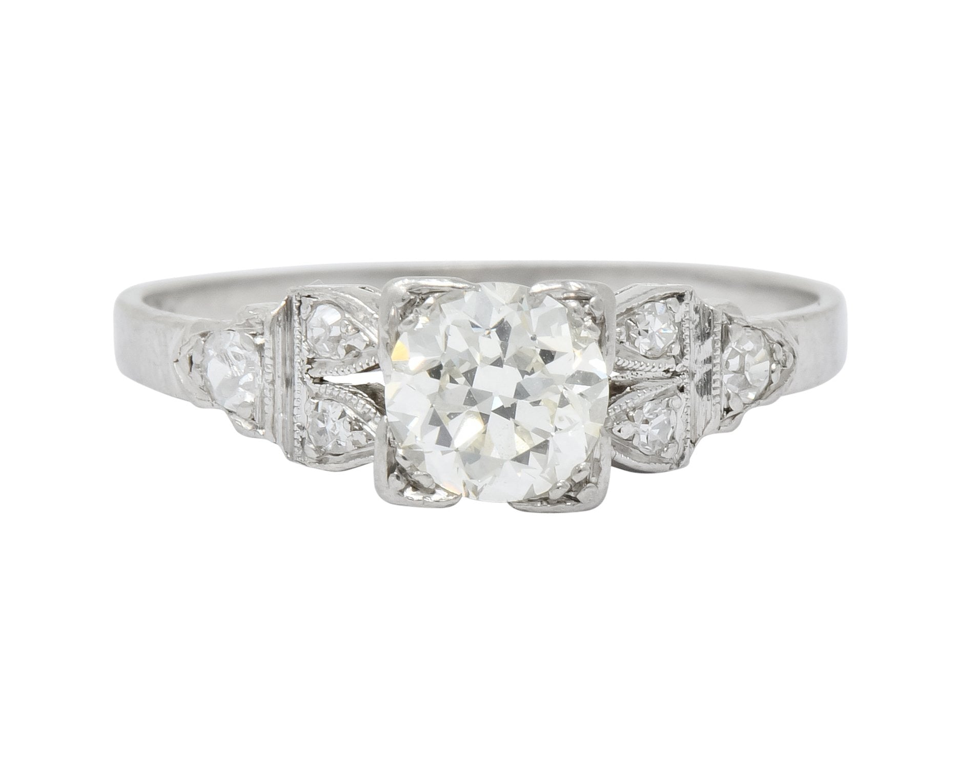 1930's Art Deco 0.73 CTW Diamond Platinum Engagement Ring - Wilson's Estate Jewelry