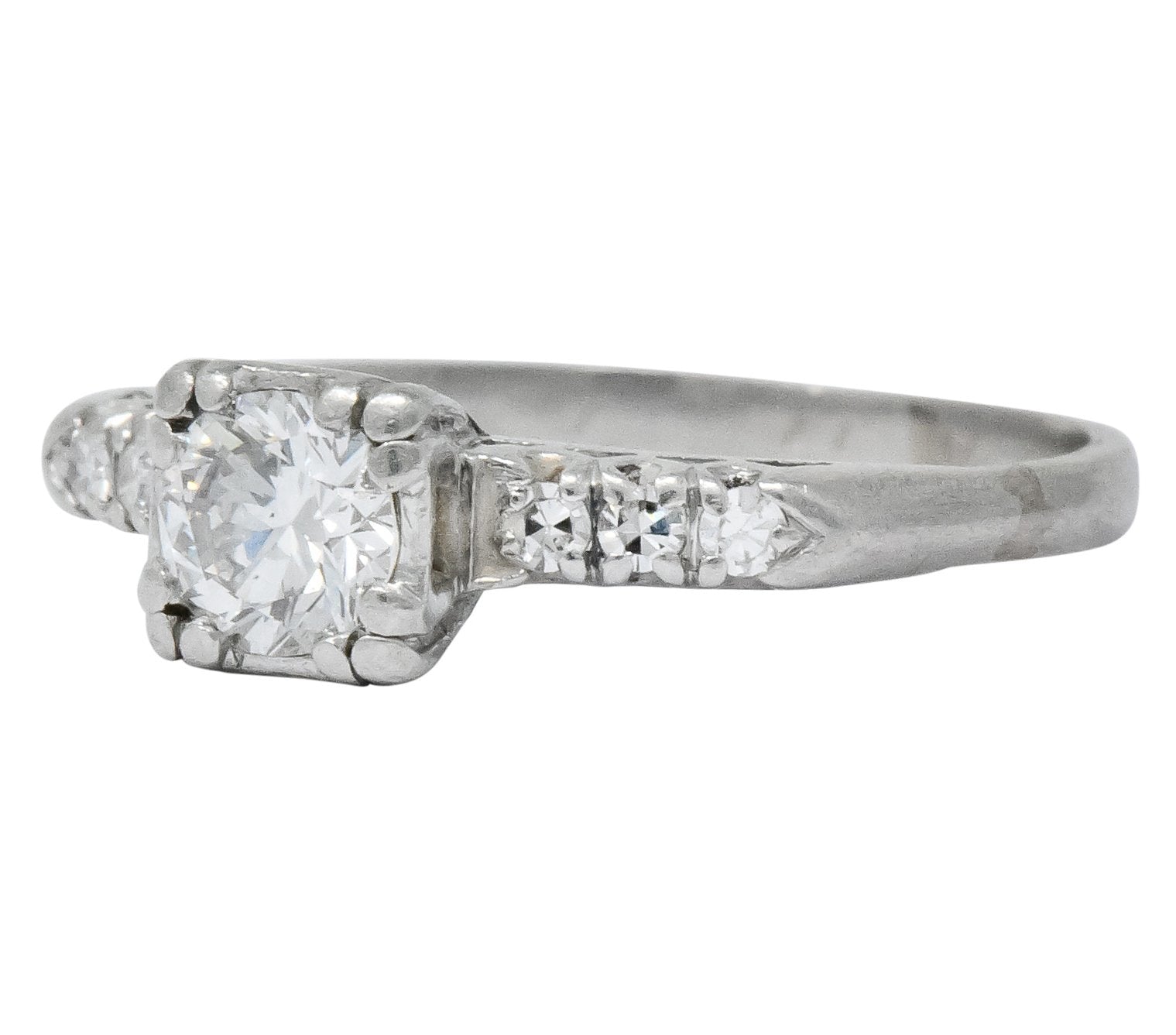 1940's Retro 0.50 CTW Diamond Platinum Engagement Ring - Wilson's Estate Jewelry