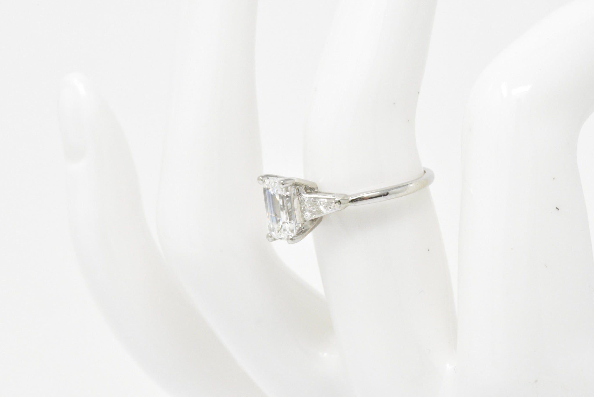 1950's Bailey Banks and Biddle 1.93CTW Emerald Cut Diamond & Platinum Engagement Ring GIA Wilson's Estate Jewelry