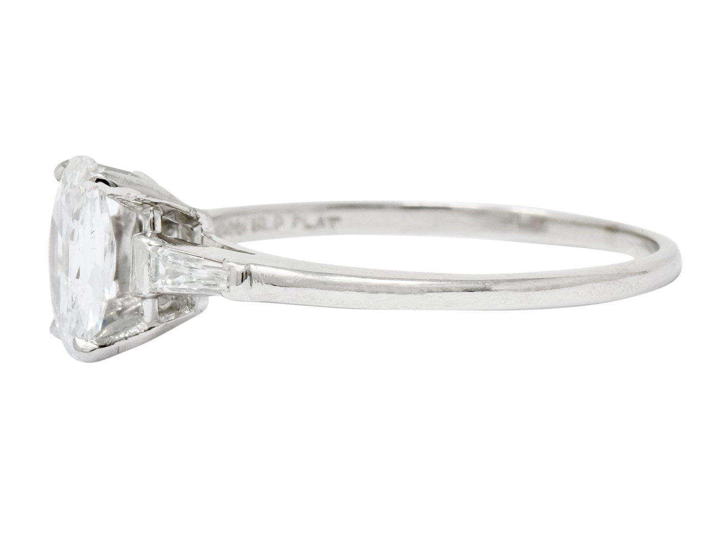 1950’s Mid-Century 1.13 CTW Diamond Platinum Engagement Ring GIA - Wilson's Estate Jewelry