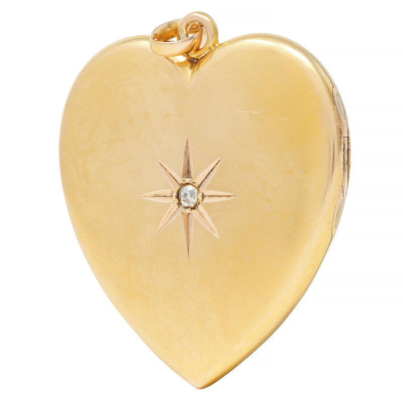 Mythology 18ct Yellow Gold Diamond Heart Lock Charm Pendant