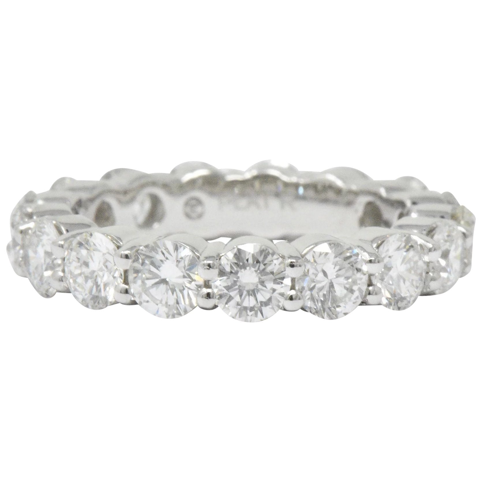 Classic 3.56 CTW Diamond Platinum Eternity Stacking Band Ring Wilson's Estate Jewelry