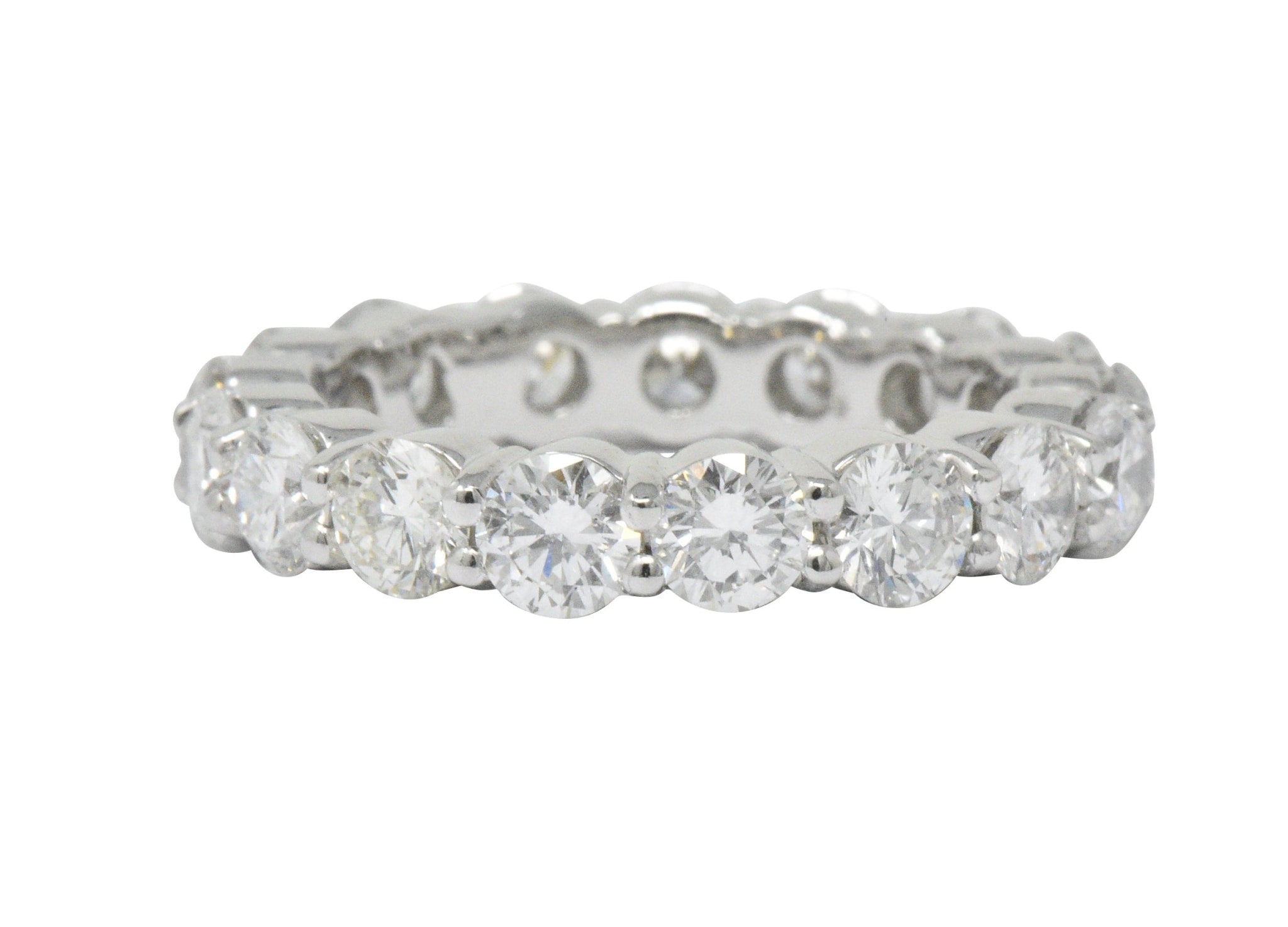 Classic 3.56 CTW Diamond Platinum Eternity Stacking Band Ring Wilson's Estate Jewelry