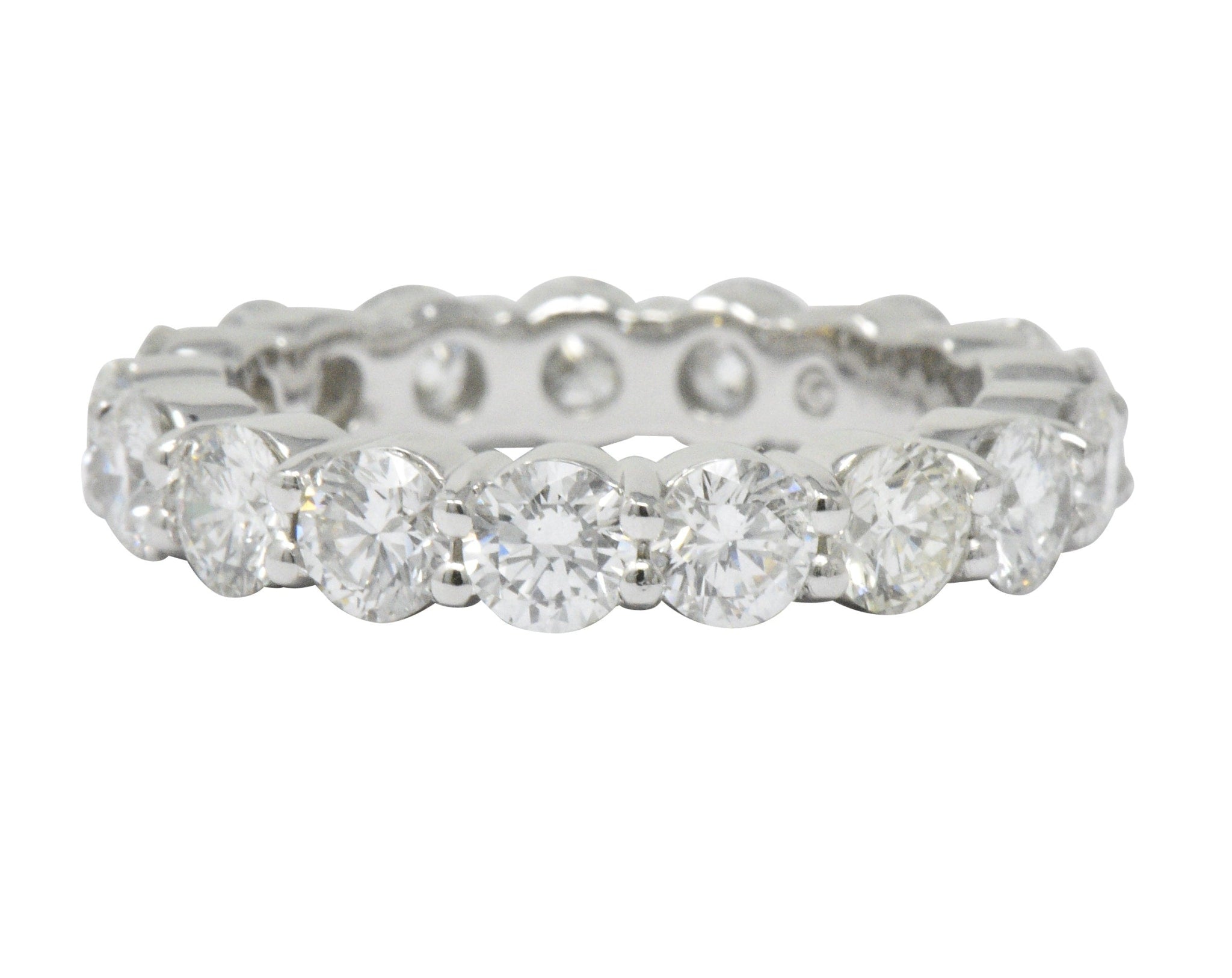 Classic 3.56 CTW Diamond Platinum Eternity Stacking Band Ring Wilson's Estate Jewelry