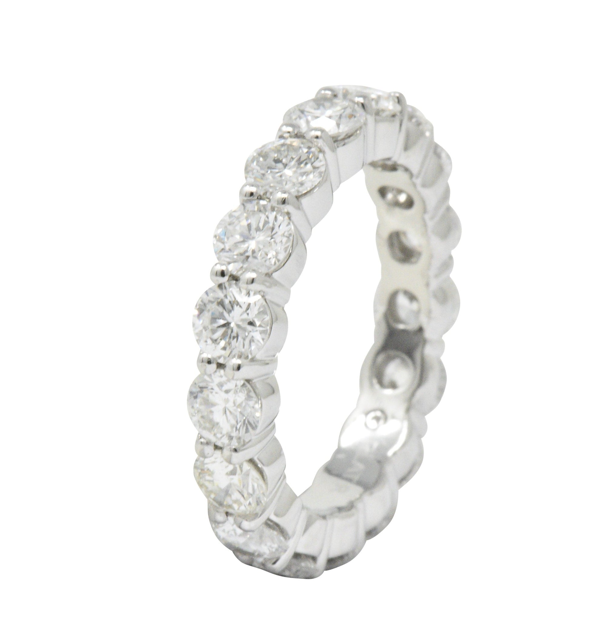 Classic 3.56 CTW Diamond Platinum Eternity Stacking Band Ring Wilson's Estate Jewelry