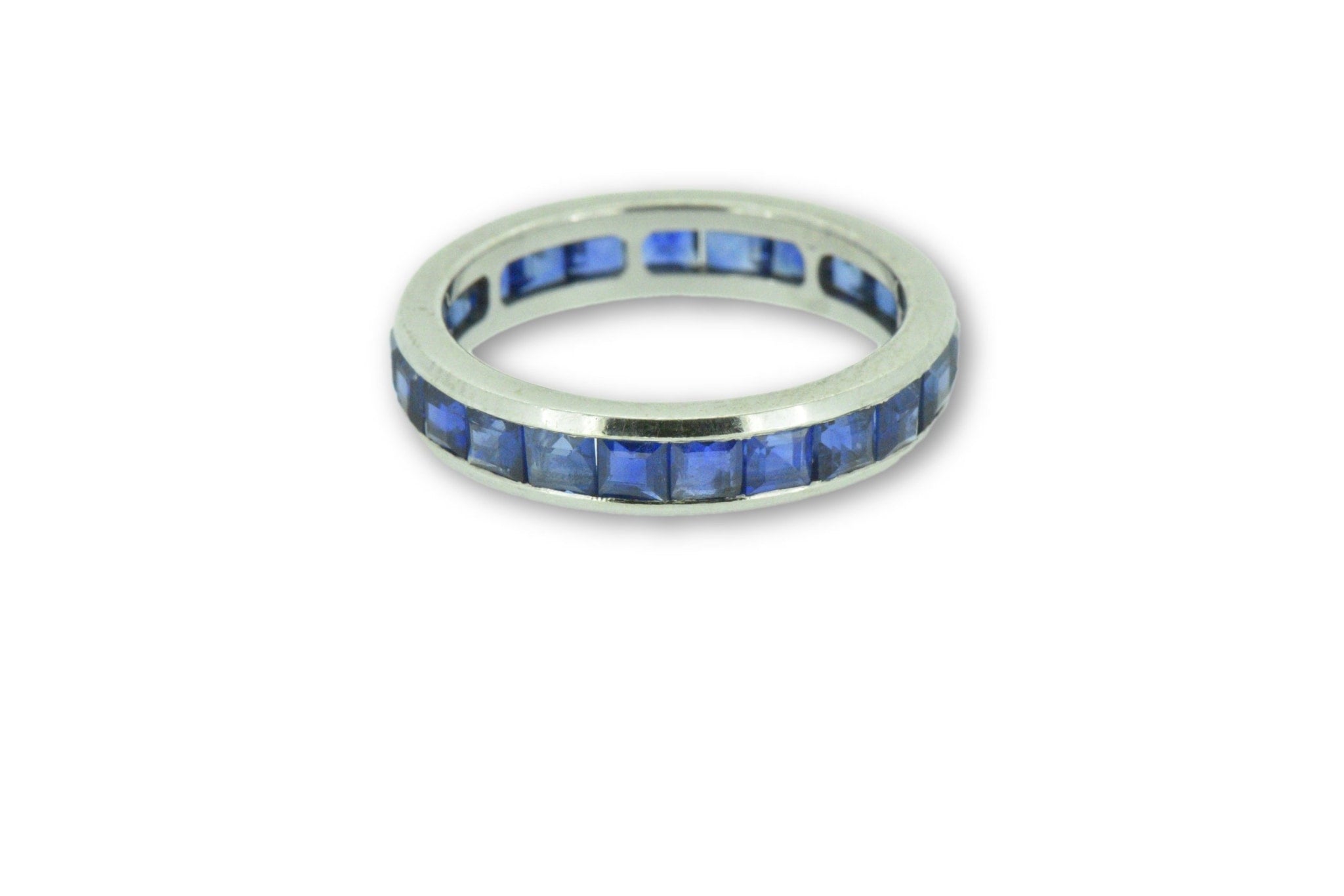 3.60 Carat Art Deco Stackable Sapphire Eternity Band Ring Wilson's Estate Jewelry