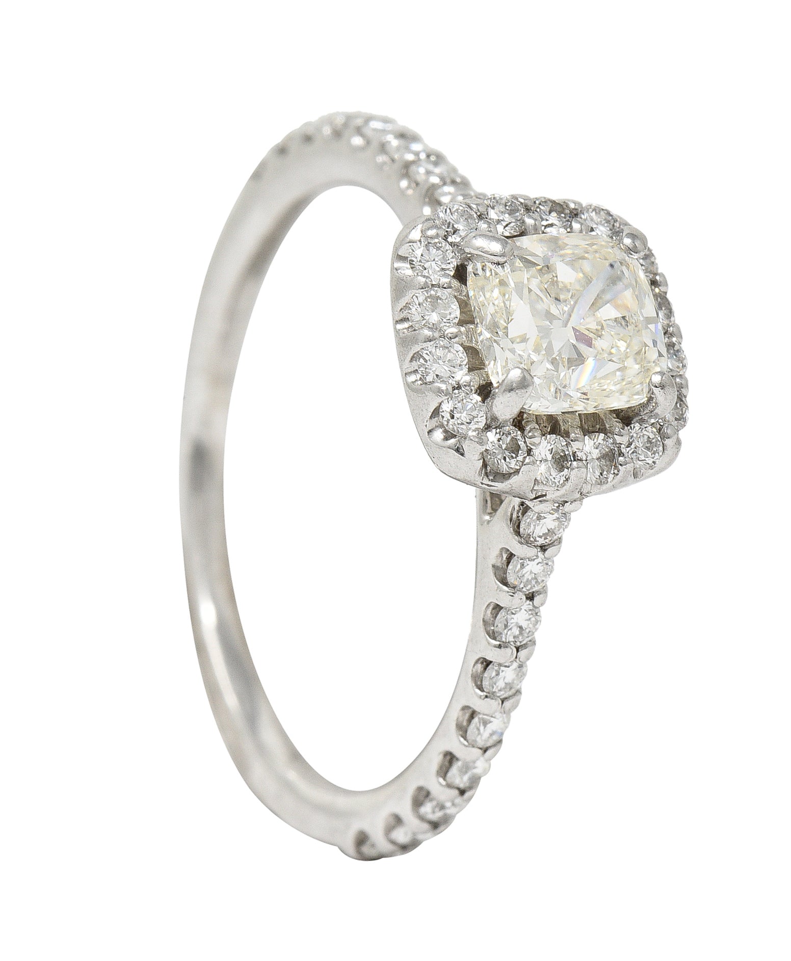 Ritani Contemporary 1.55 CTW Diamond 14 Karat Cushion Engagement Ring GIA Wilson's Estate Jewelry