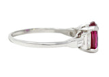 Mid-Century 2.08 CTW No Heat Burma Ruby Diamond Platinum Vintage Ring GCS Wilson's Estate Jewelry