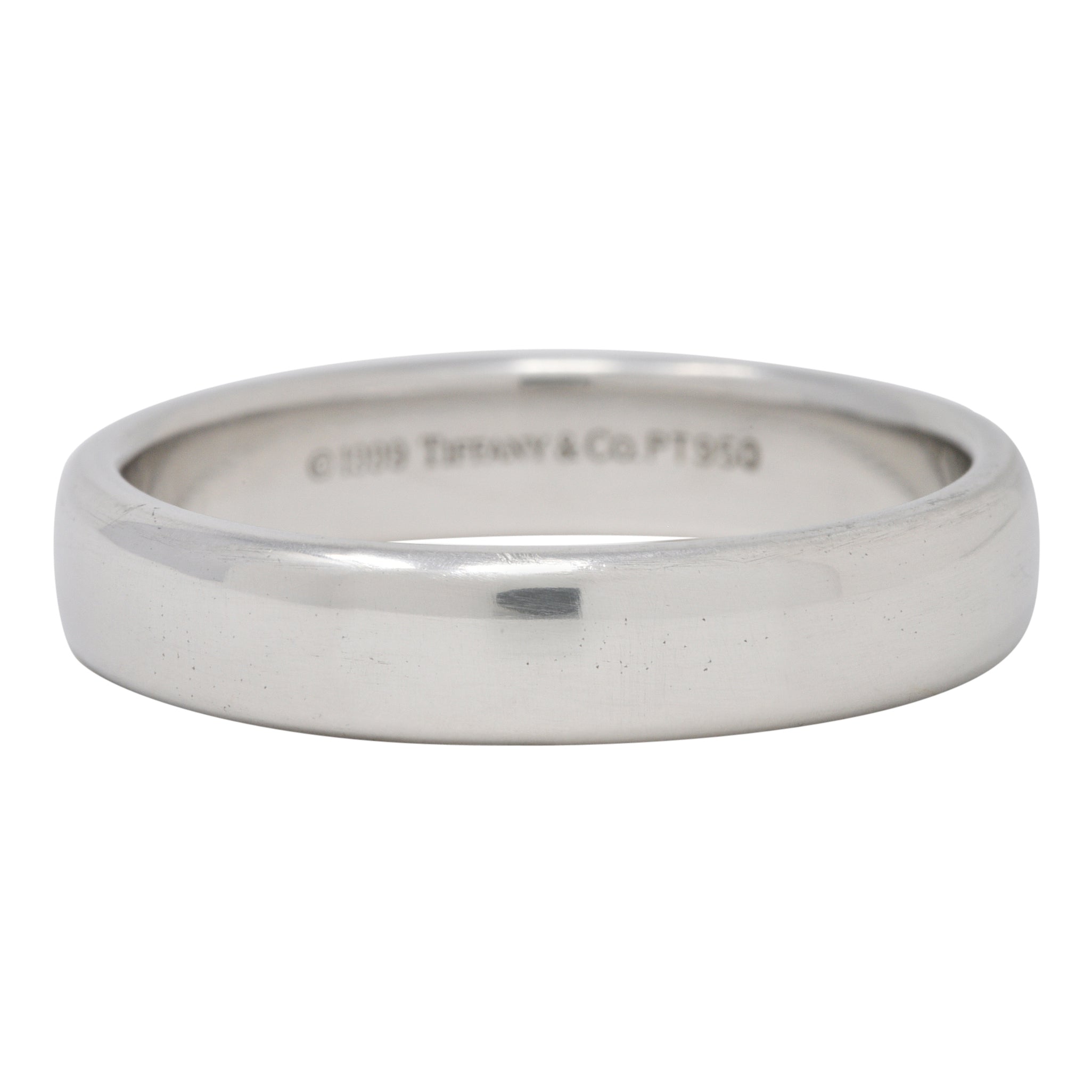 1999 Tiffany & Co. Platinum 4.5MM Vintage Unisex Wedding Band Stackable ...