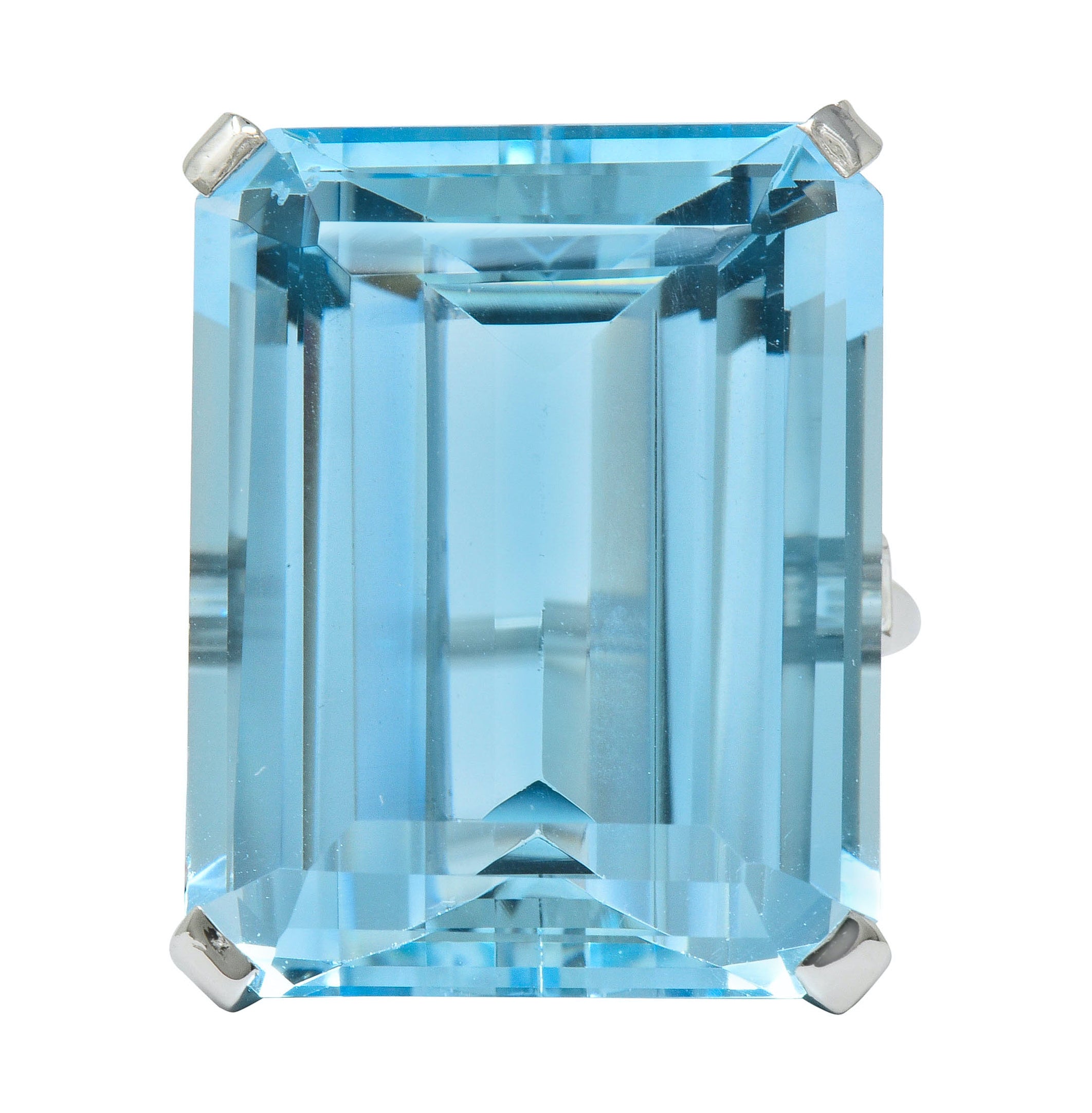 Exquisite Cartier 36.09 CTW Aquamarine Diamond Platinum Retro Cocktail Ring - Wilson's Estate Jewelry