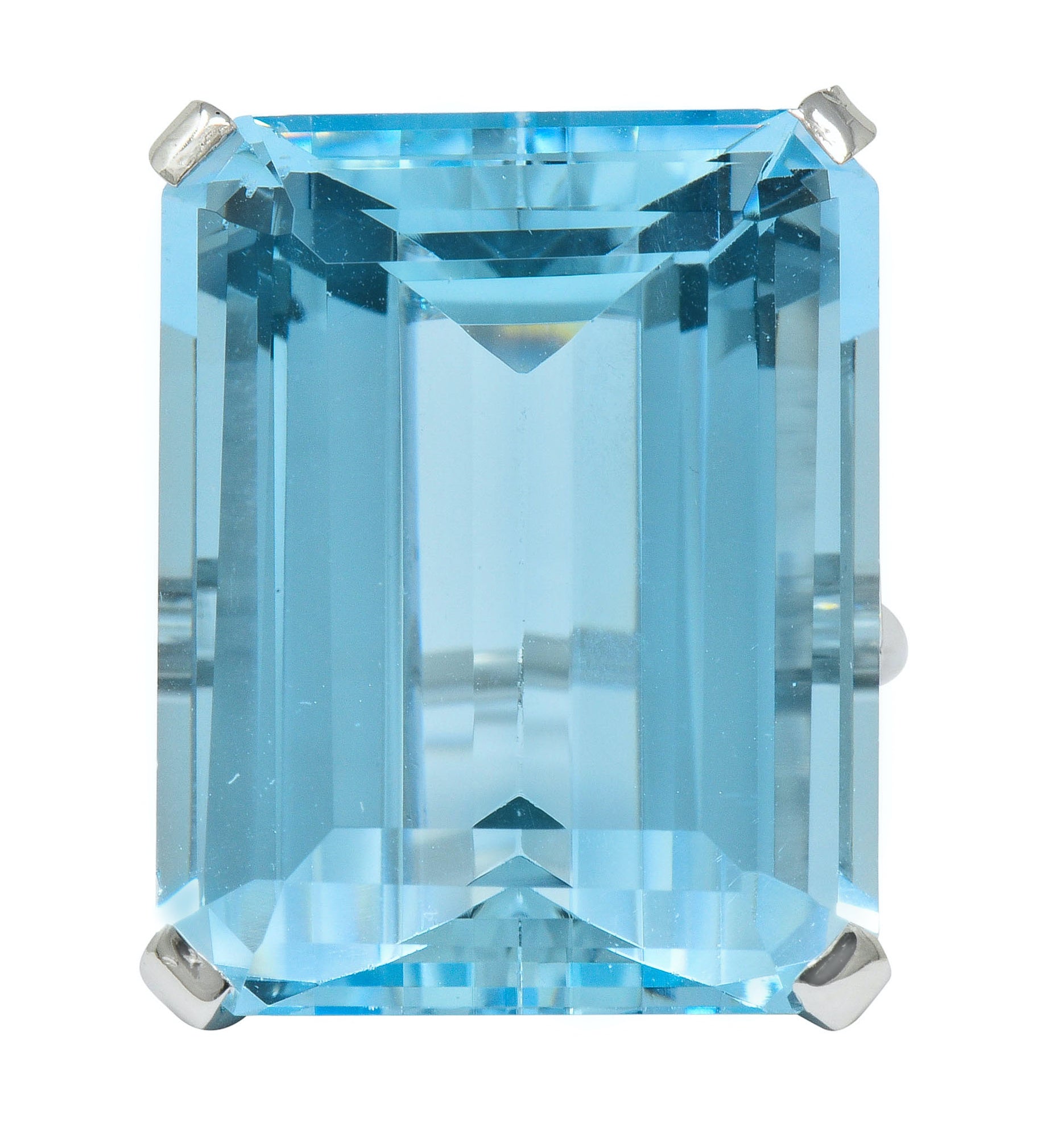 Exquisite Cartier 36.09 CTW Aquamarine Diamond Platinum Retro Cocktail Ring - Wilson's Estate Jewelry