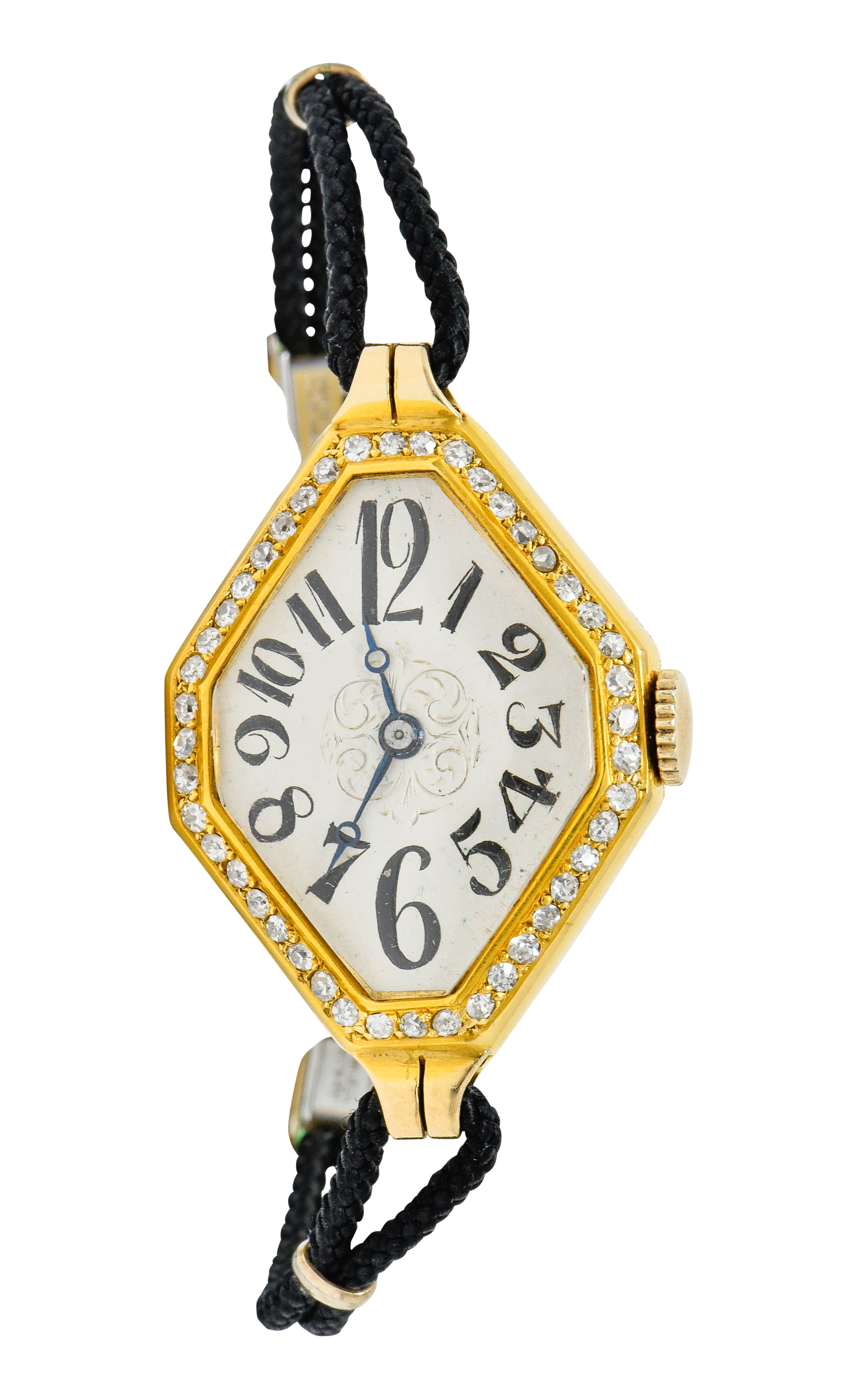 Gemex Art Deco 1.00 CTW Diamond 18 Karat Gold Antique Watch Braceletbracelet - Wilson's Estate Jewelry