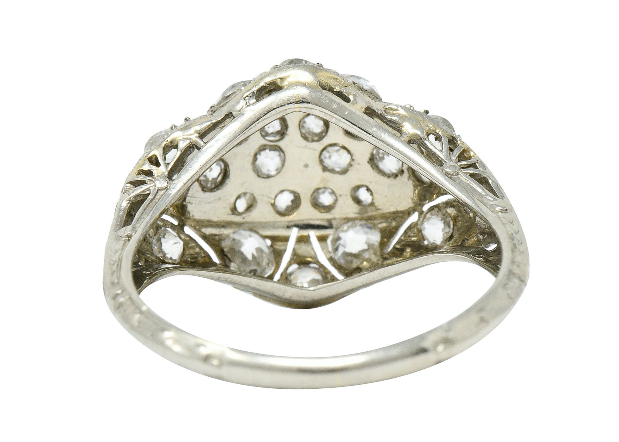 Art Deco 1.42 CTW Diamond 18 Karat White Gold Dinner RingRing - Wilson's Estate Jewelry