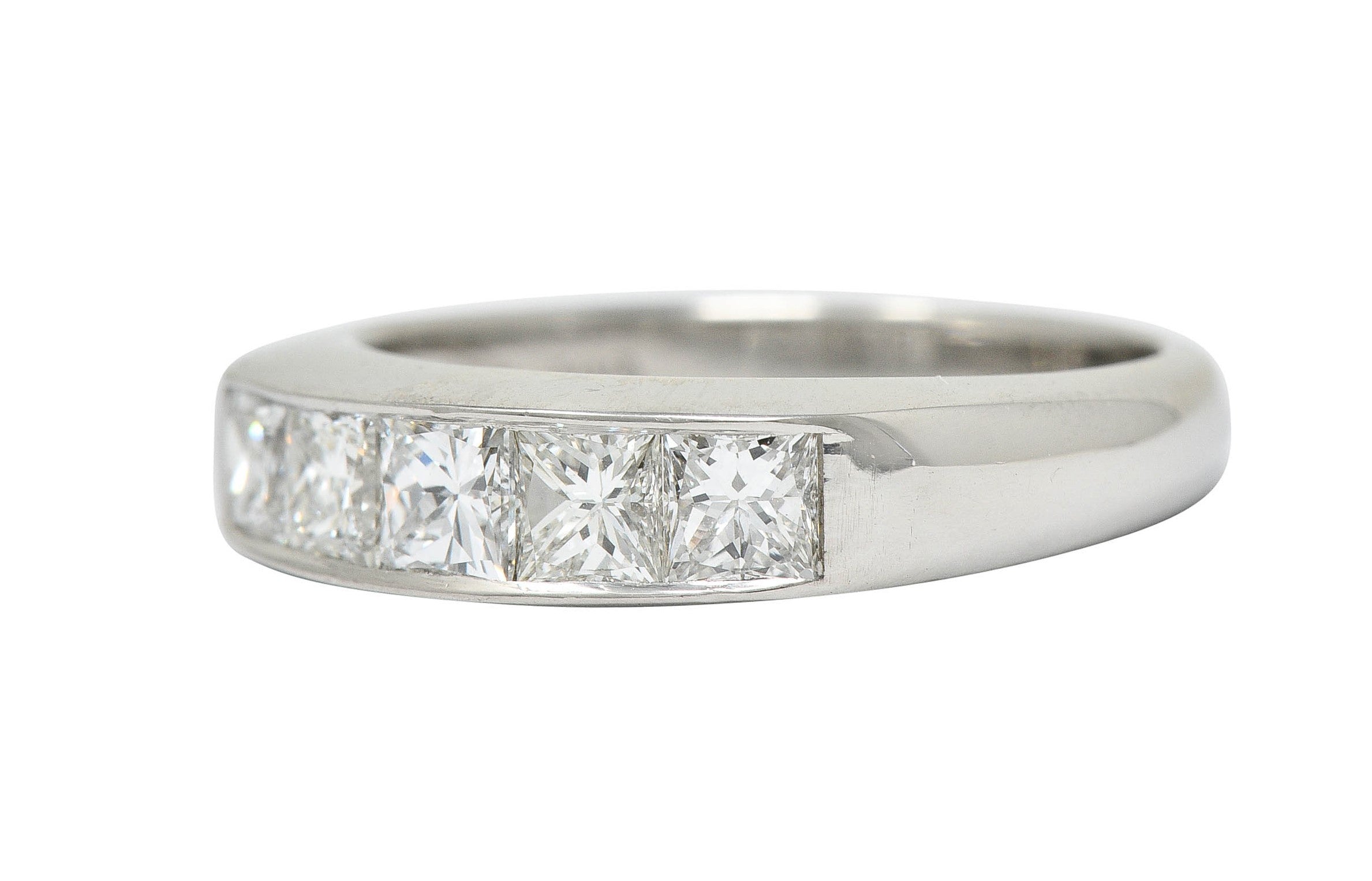 Modern 1.02 CTW Princess Diamond Platinum Channel Band RingRing - Wilson's Estate Jewelry