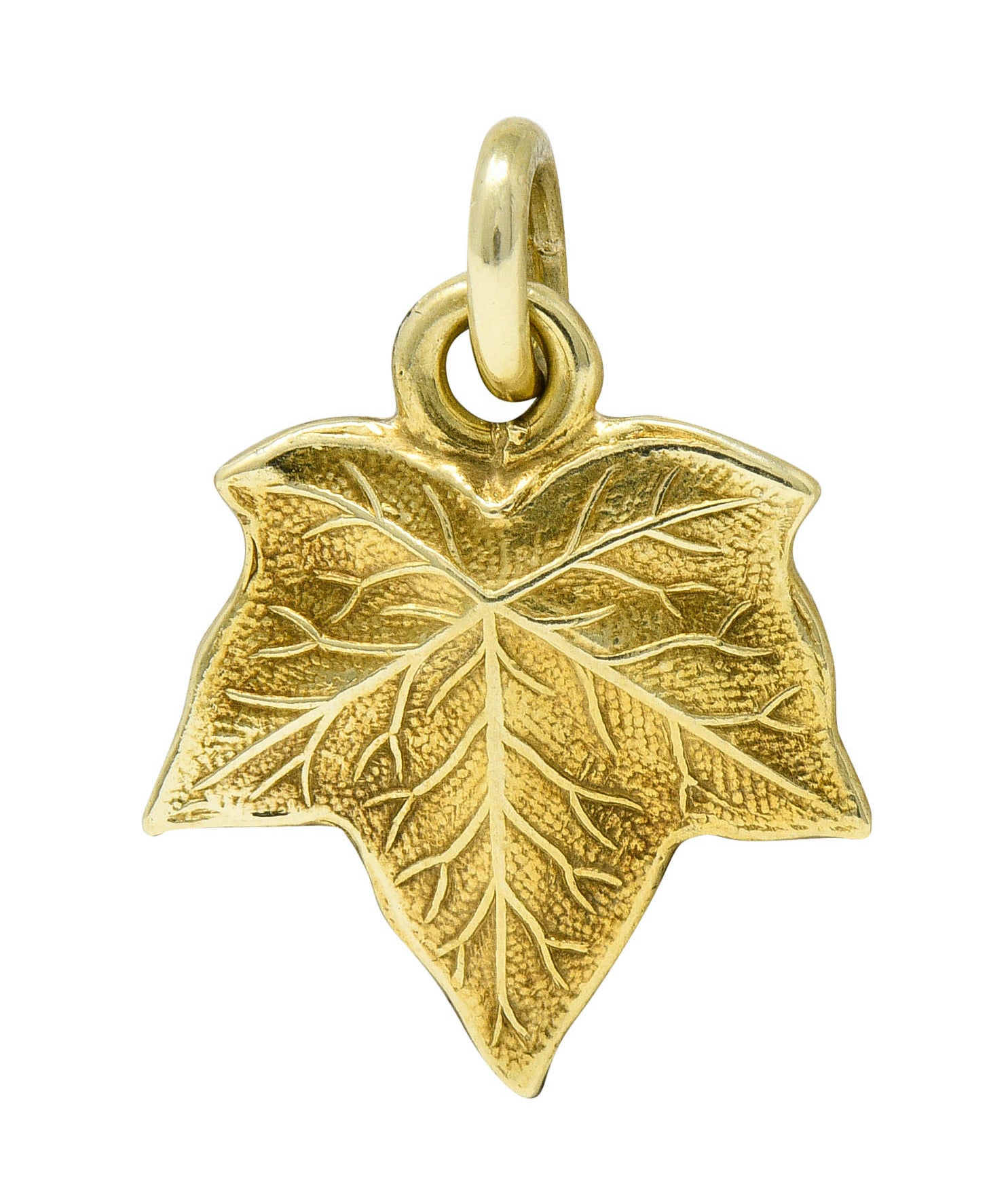 Art Nouveau 14 Karat Gold Ivy Leaf Charmcharm - Wilson's Estate Jewelry