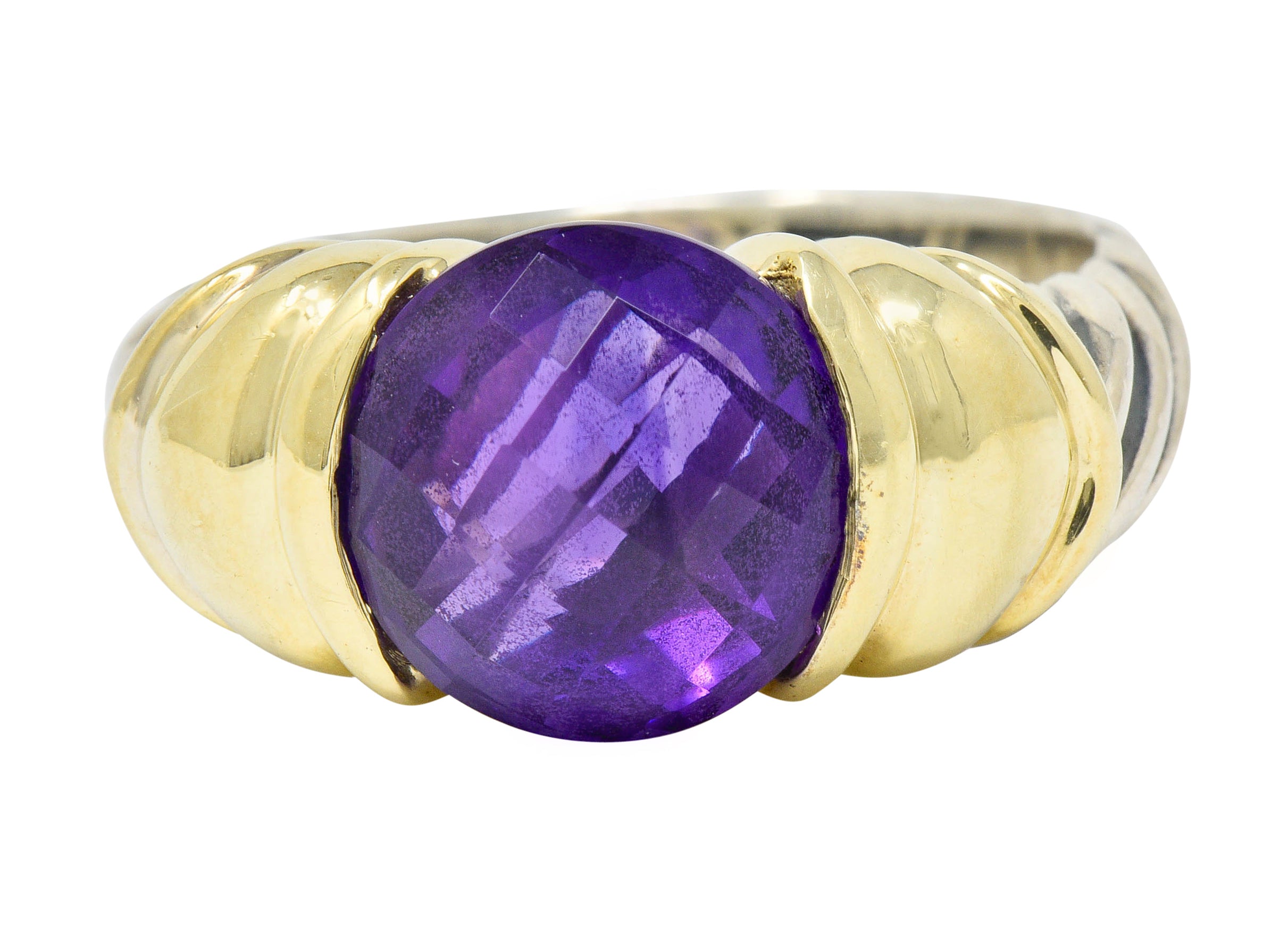 David Yurman Amethyst 18 Karat Gold Silver Capri RingRing - Wilson's Estate Jewelry