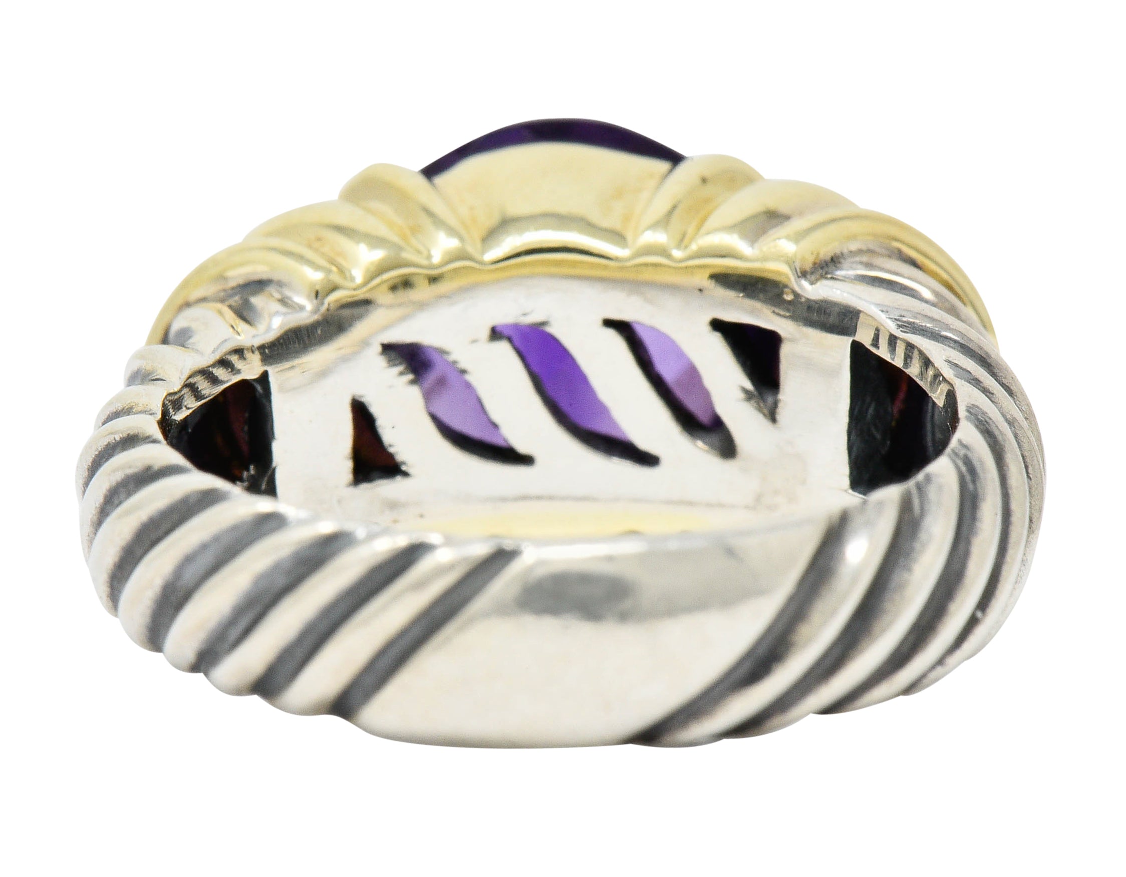 David Yurman Amethyst 18 Karat Gold Silver Capri RingRing - Wilson's Estate Jewelry