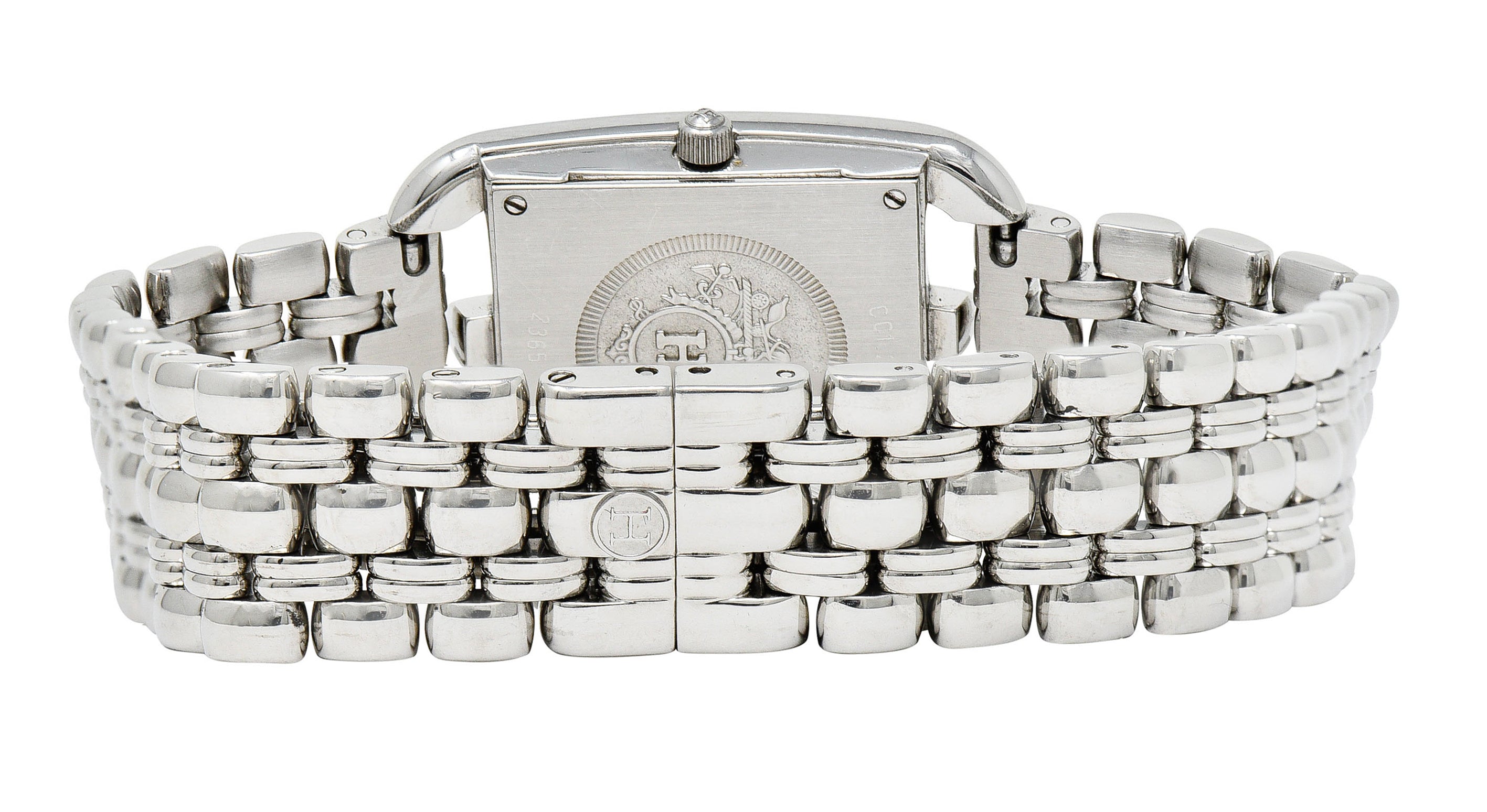 Hermes 1.25 CTW Diamond Stainless Steel Cape Cod Watch Braceletbracelet - Wilson's Estate Jewelry