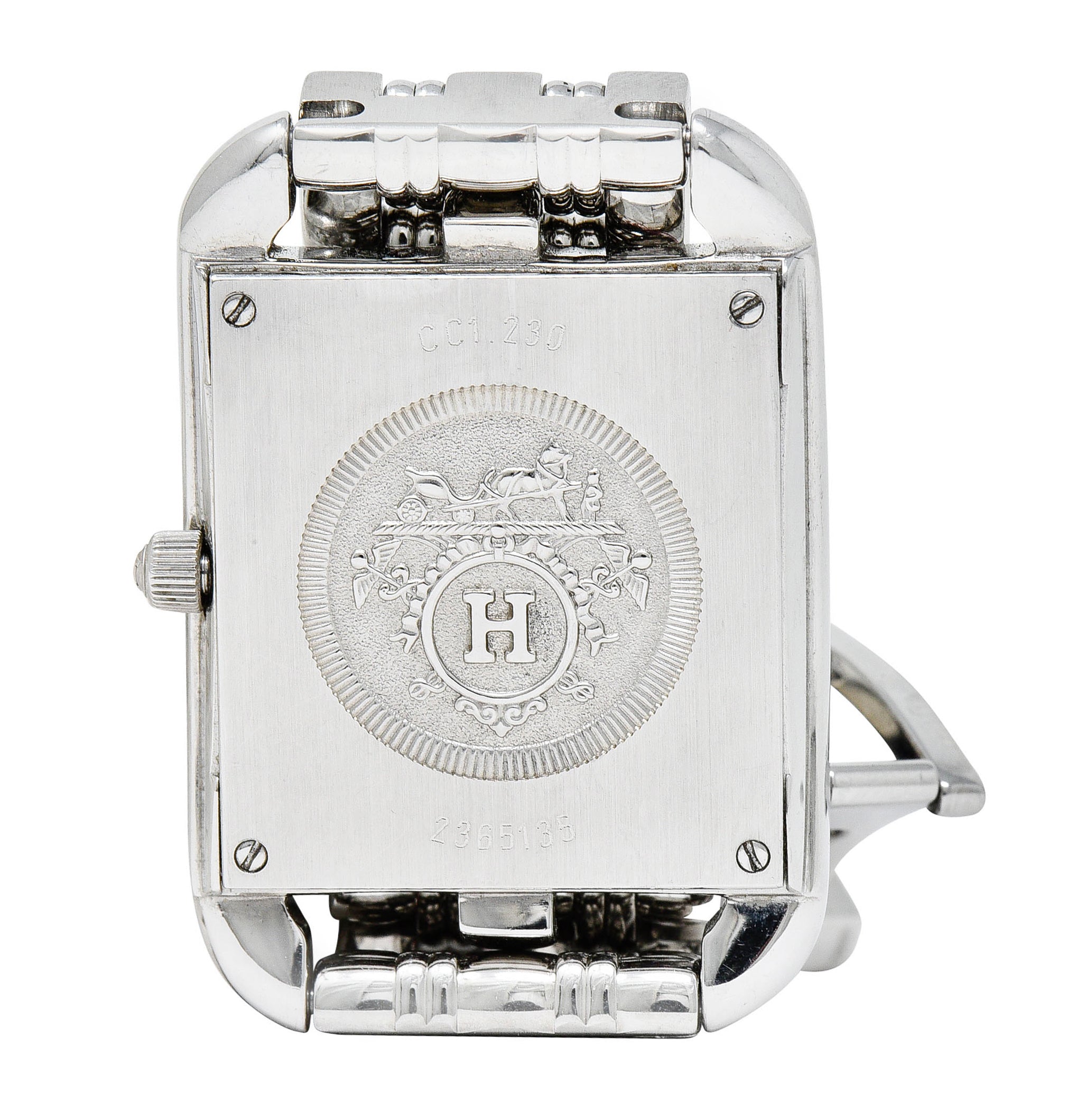 Hermes 1.25 CTW Diamond Stainless Steel Cape Cod Watch Braceletbracelet - Wilson's Estate Jewelry